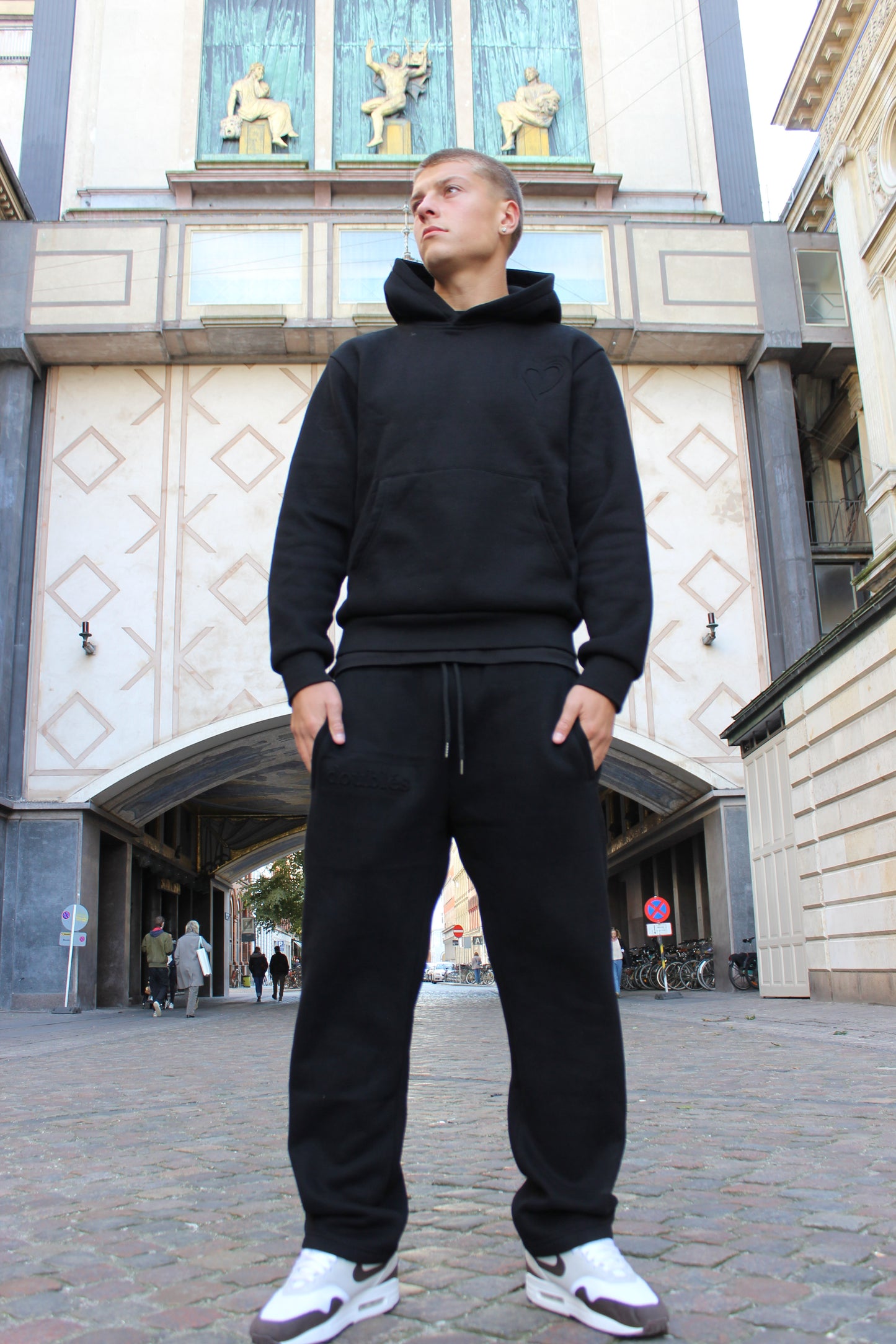 Embossed Jogging Pants - Black
