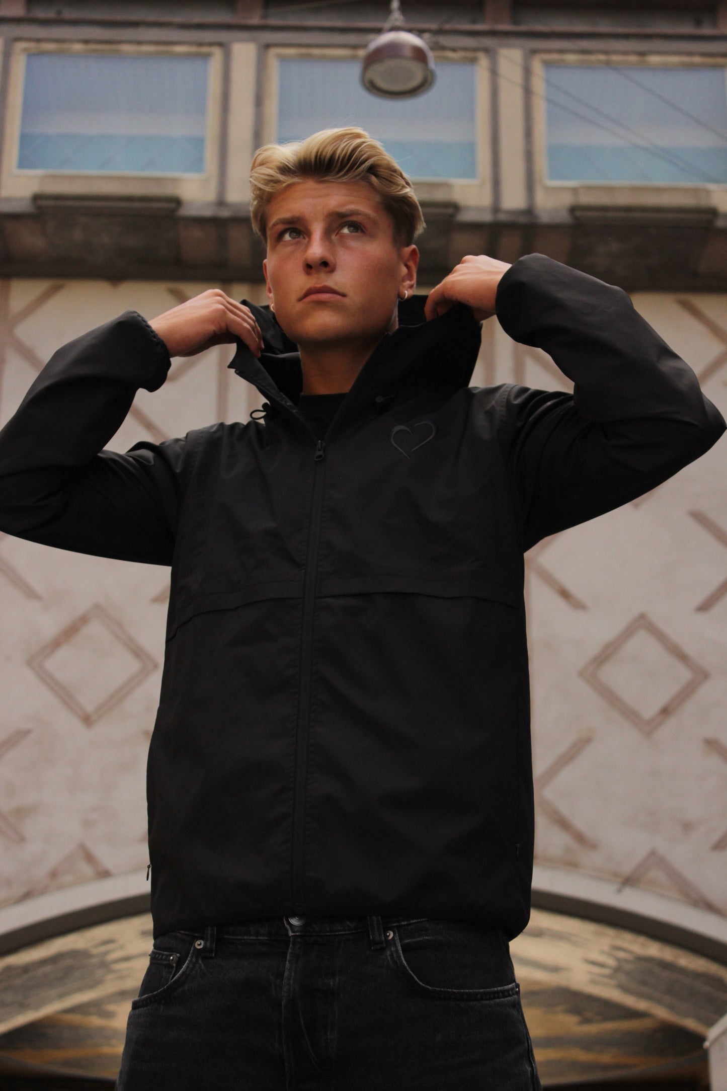 Windjacket with Back Logo - Black