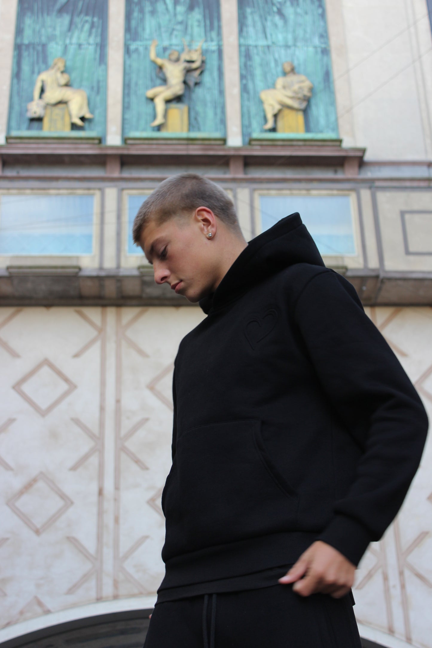 Embossed Hoodie - Black