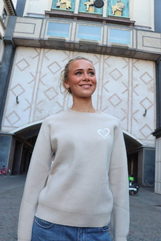 Soft Knit Striktrøje til Kvinder - Beige