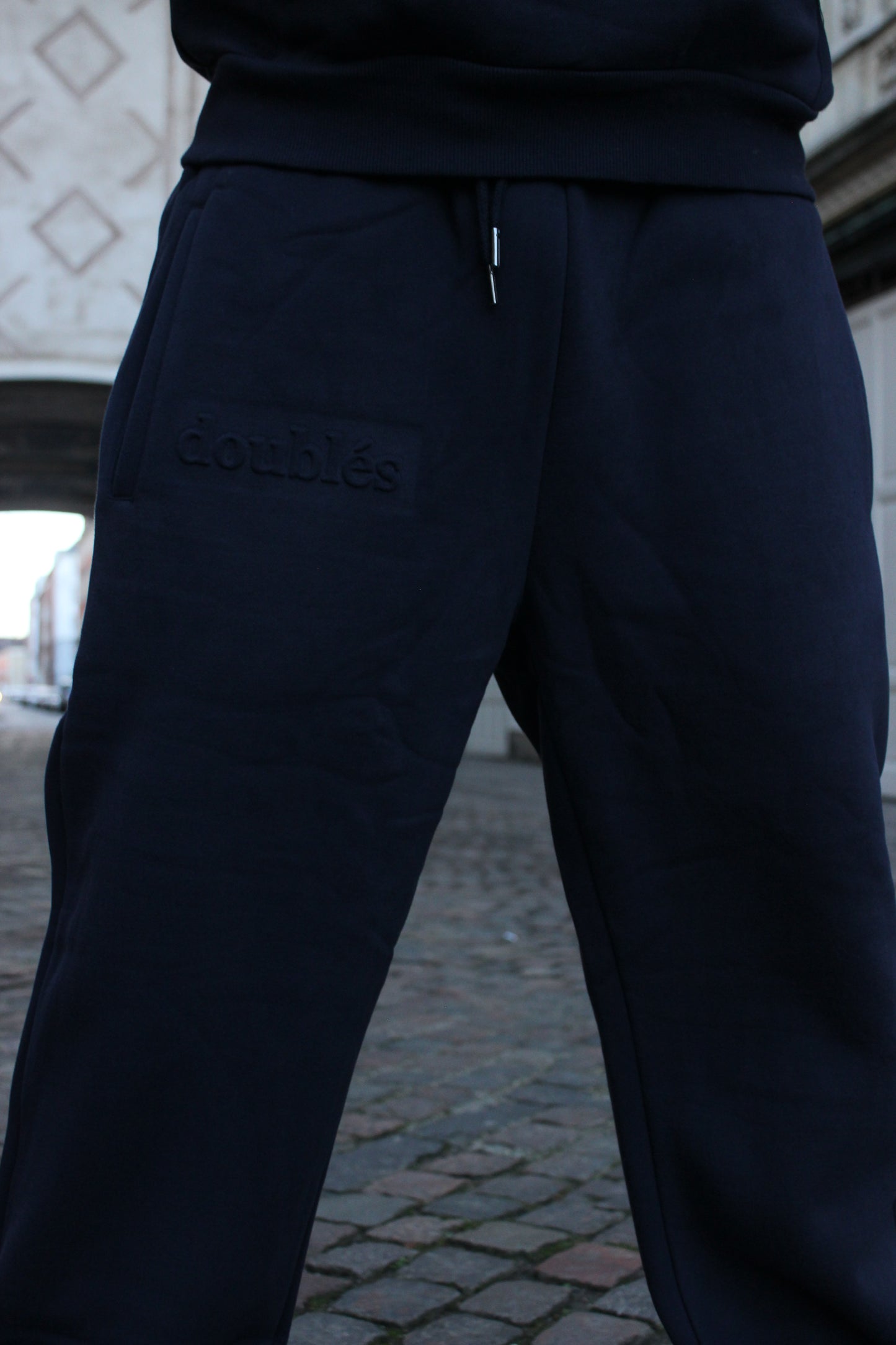 Embossed Jogging Pants - Dark Blue