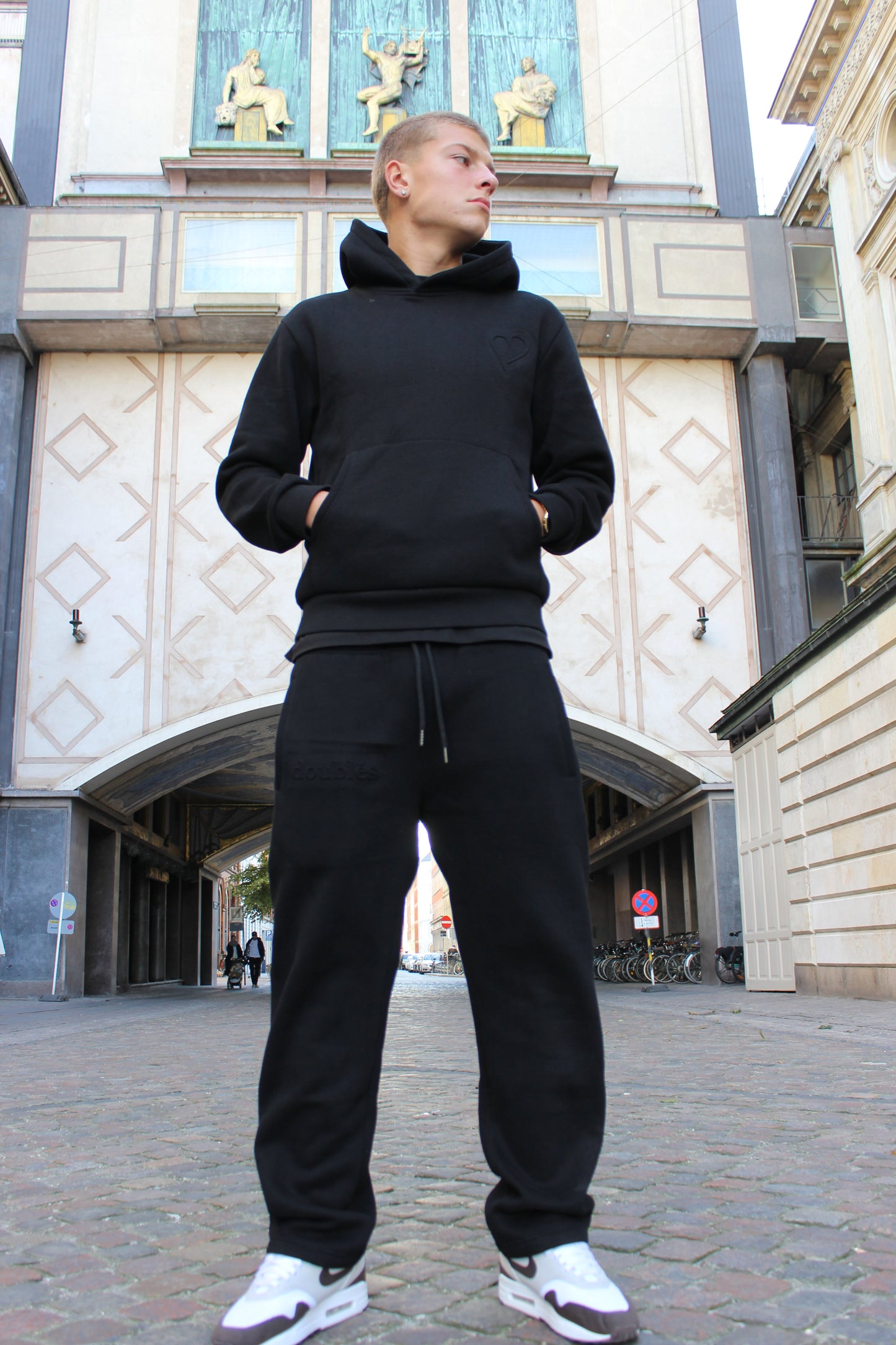 Embossed Jogging Pants - Black