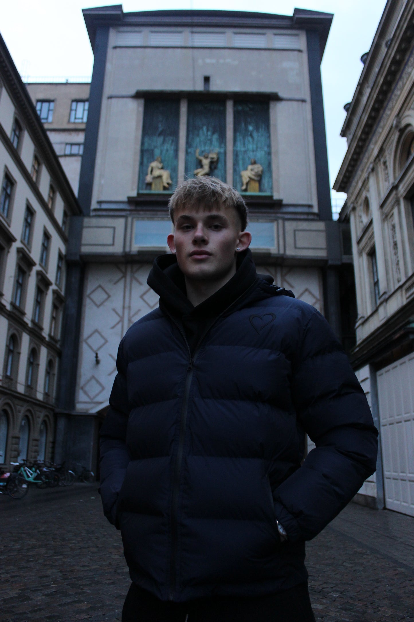 Winterjacket with Heart - Dark Blue