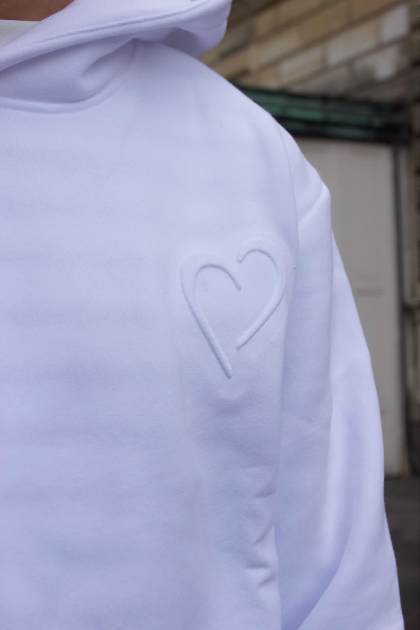 Embossed Hoodie - White