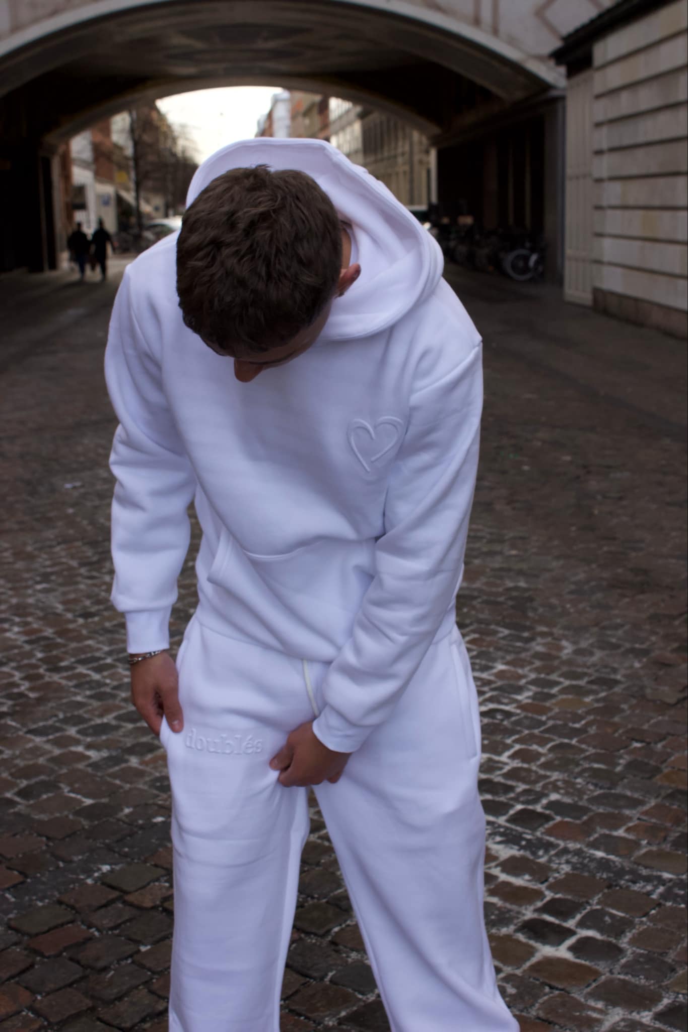 Embossed Jogging Pants - White
