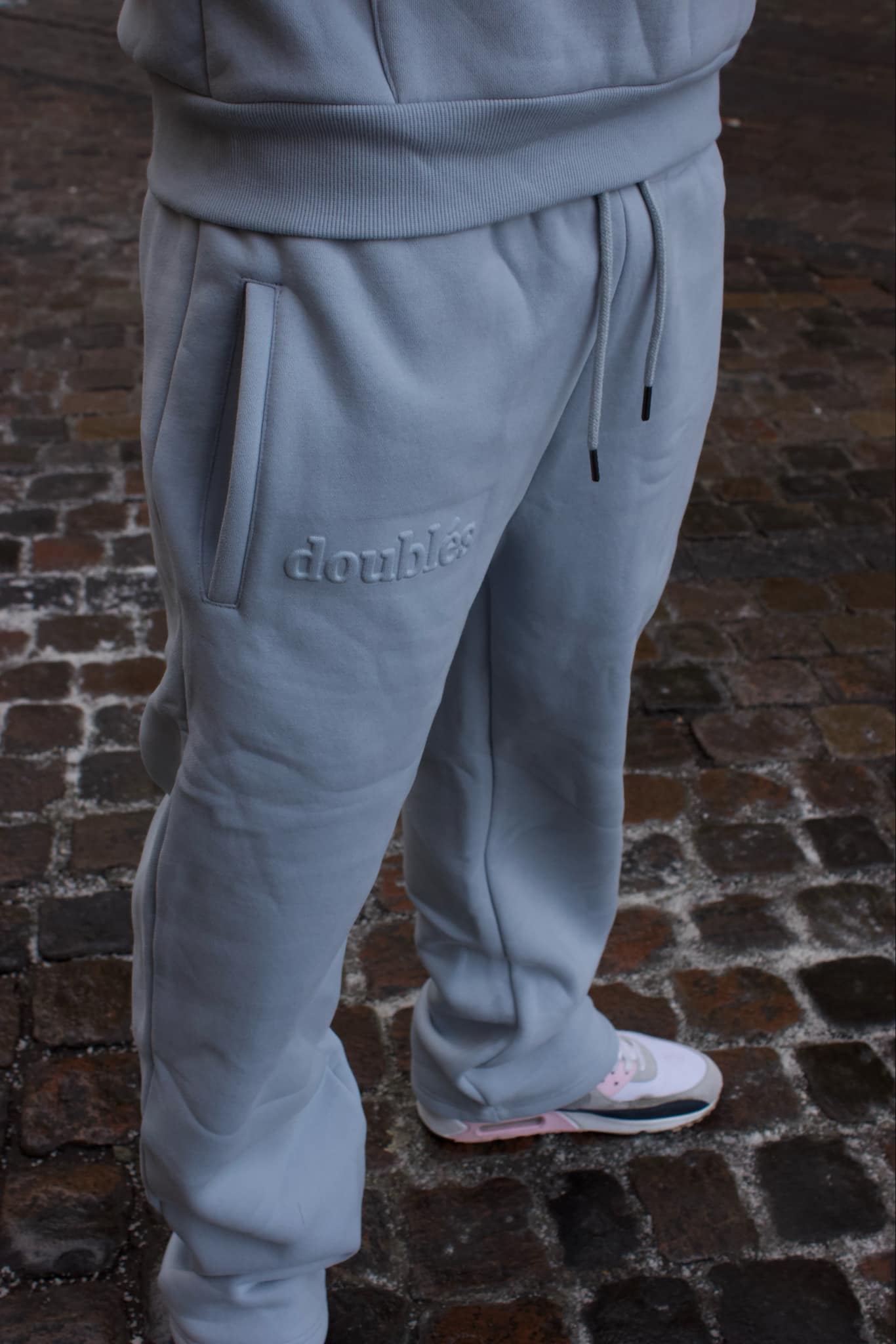 Embossed Jogging Pants - Light Blue