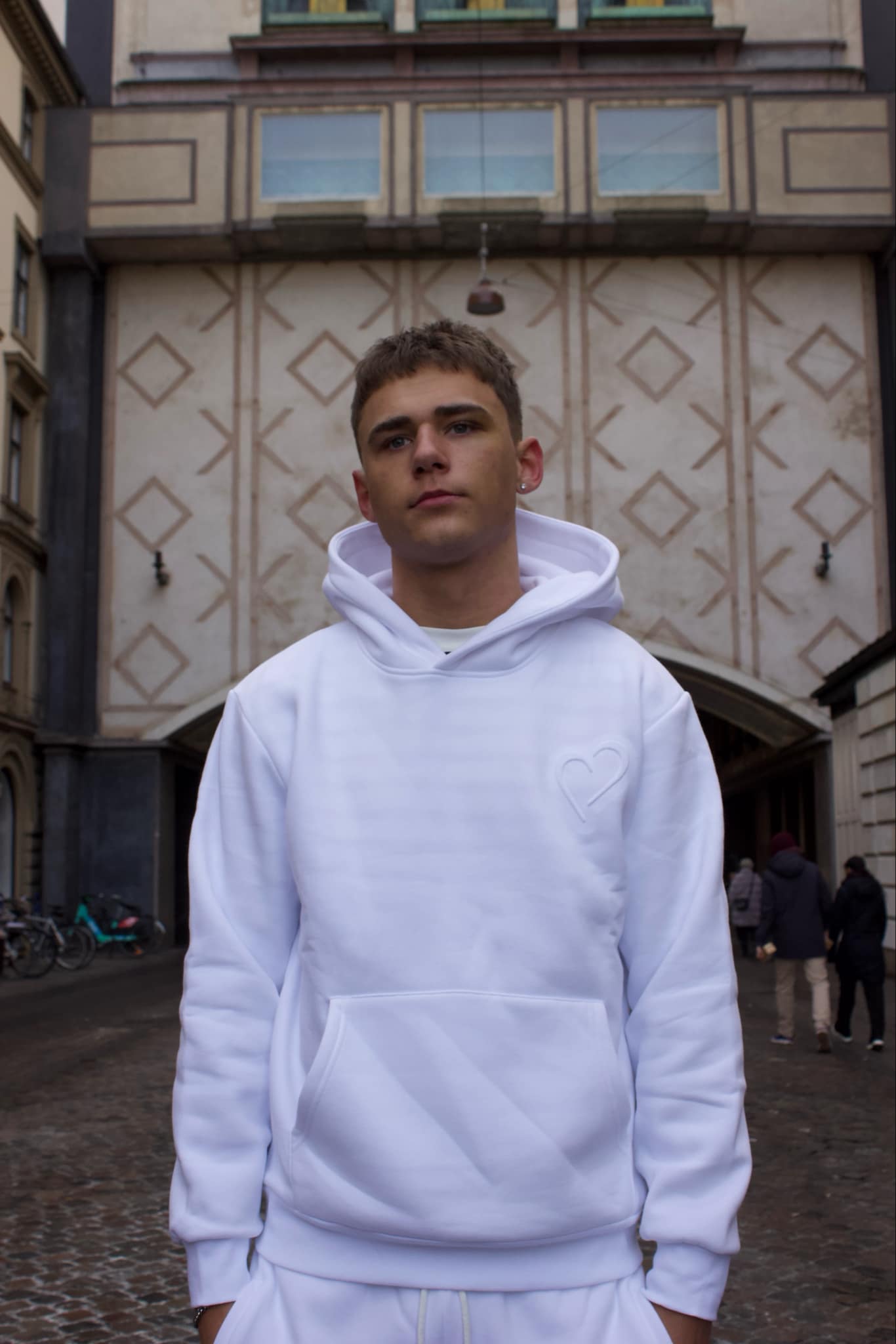 Embossed Hoodie - White