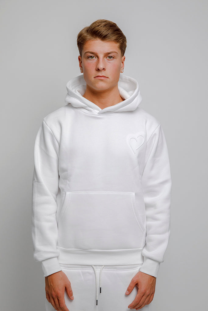 Embossed Hoodie - White