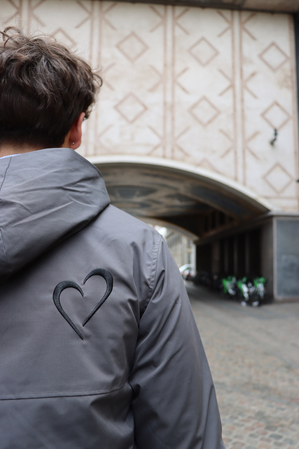 Windjacket with Heart - Grey