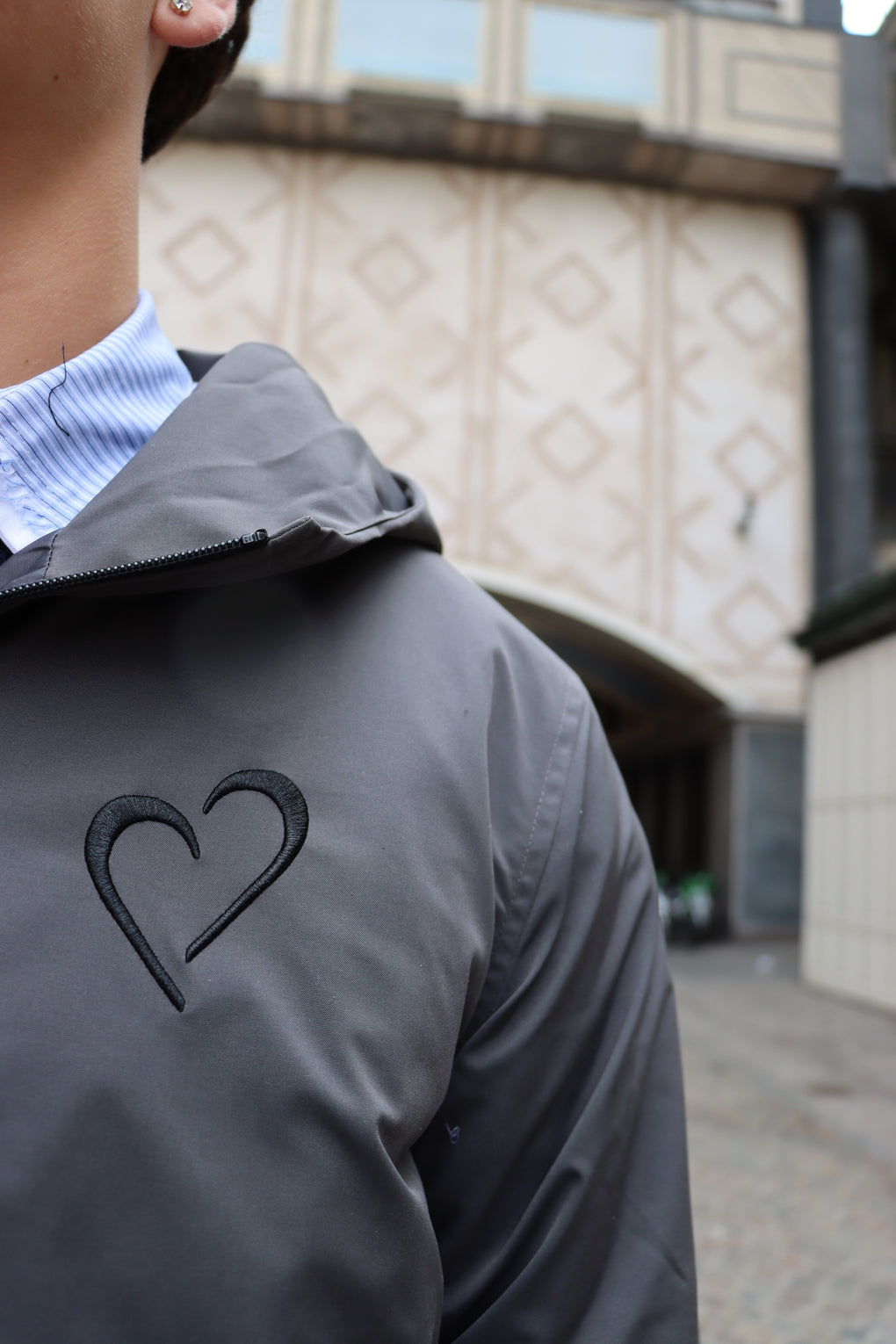 Windjacket with Heart - Grey