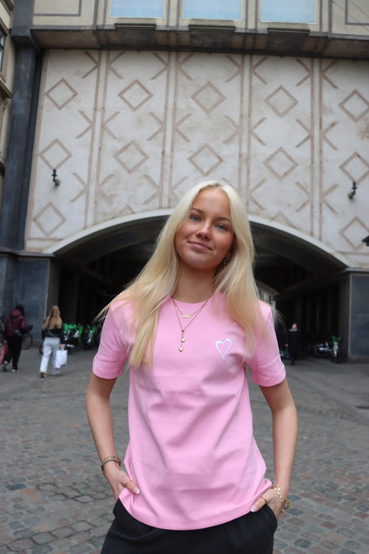 Heavyweight T Shirt til Kvinder - Lyserød