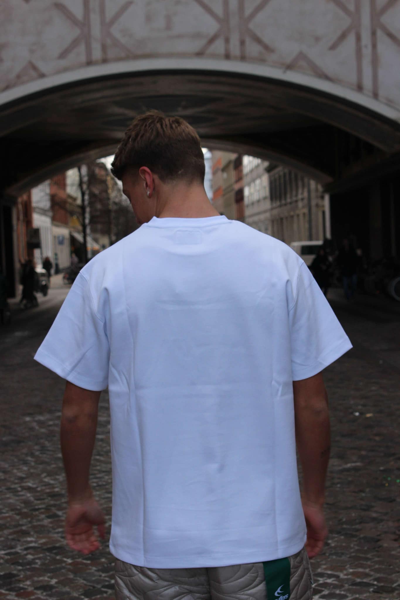Heavyweight T-Shirt with Light Blue Heart - White
