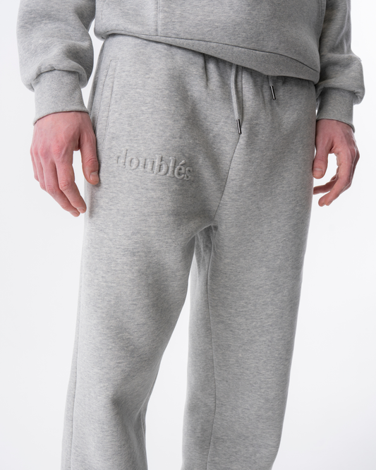 Embossed Jogging Pants - Light Grey