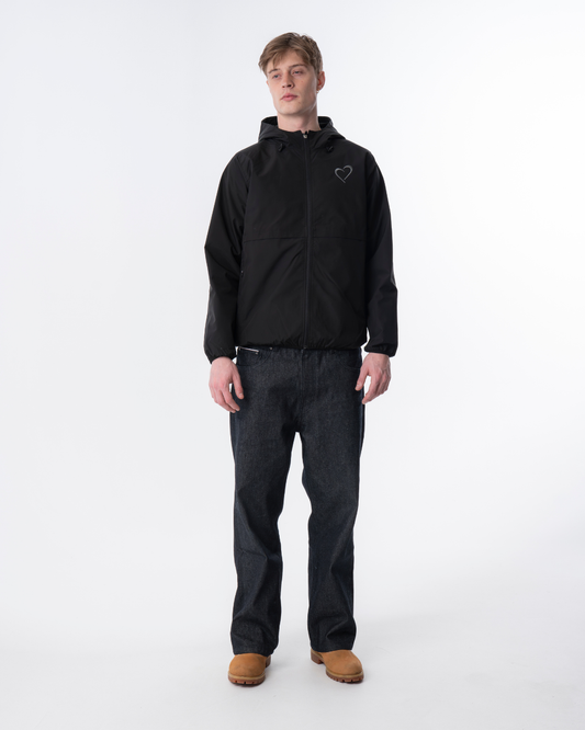 Windjacket with Grey Heart - Black
