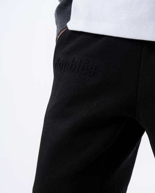 Embossed Jogging Pants - Black