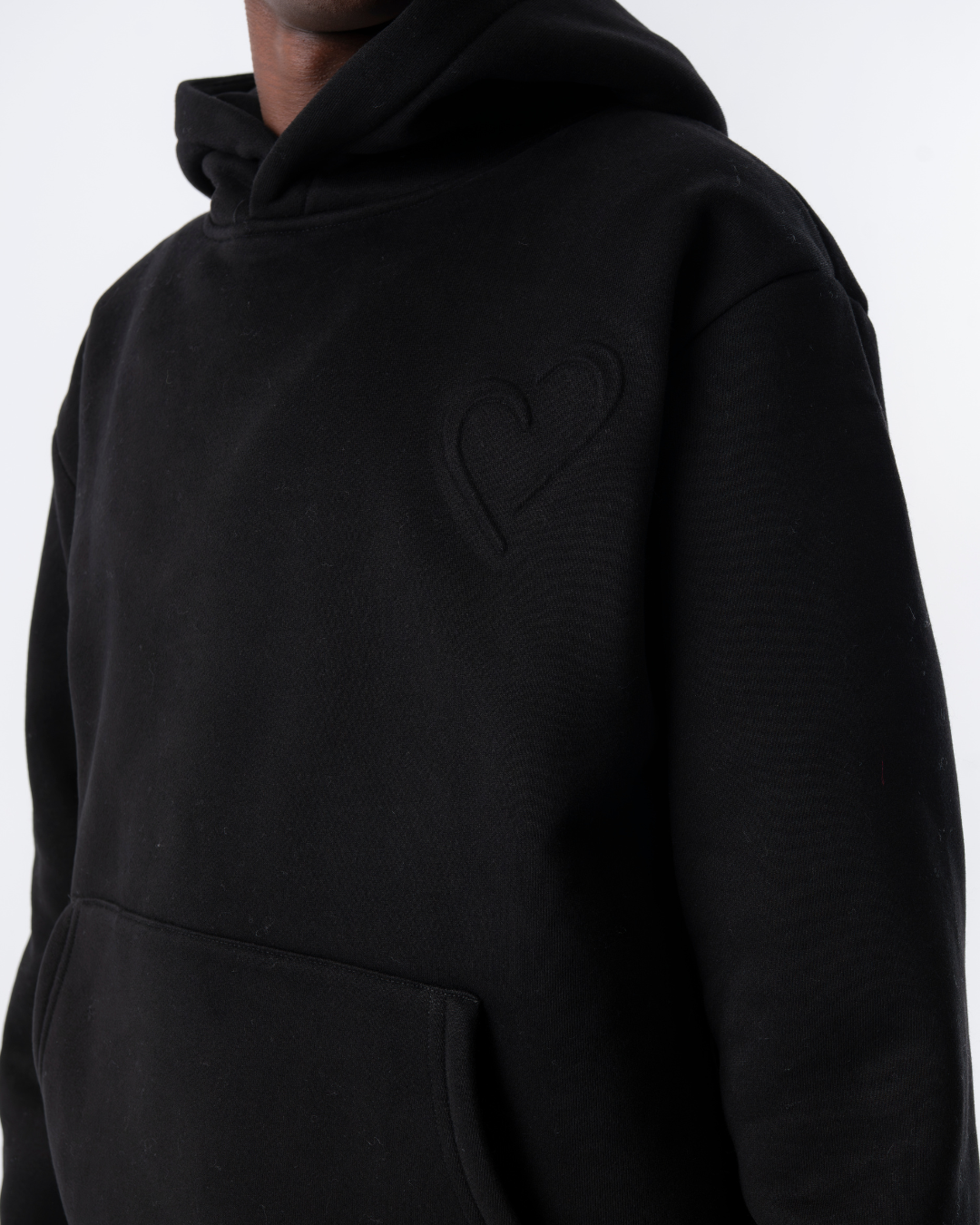 Embossed Hoodie - Black
