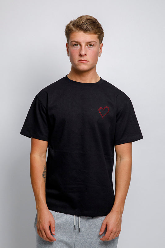 Heavyweight T-Shirt med Special Rødt Logo