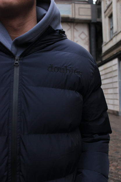 Forårs Pufferjacket i Dark Blue med Logo