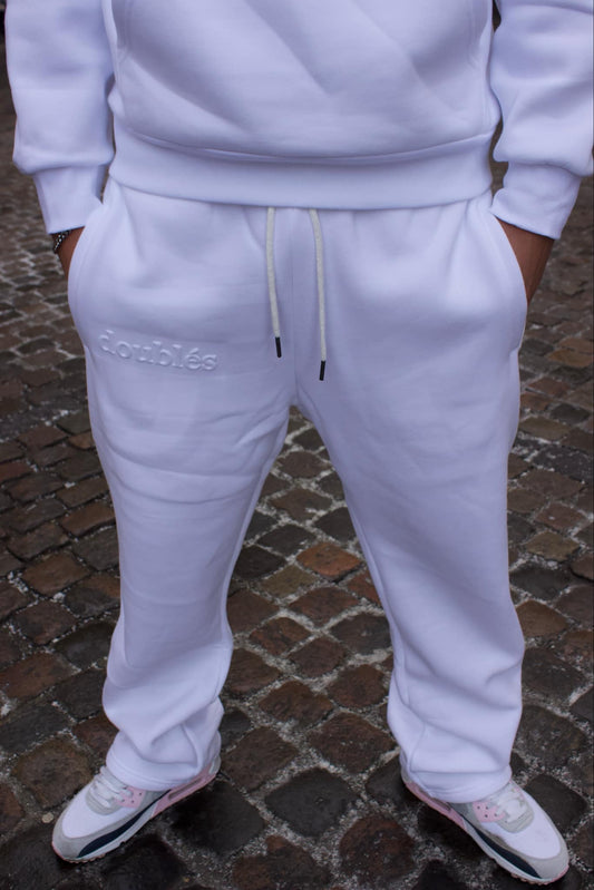 Embossed Jogging Pants - White