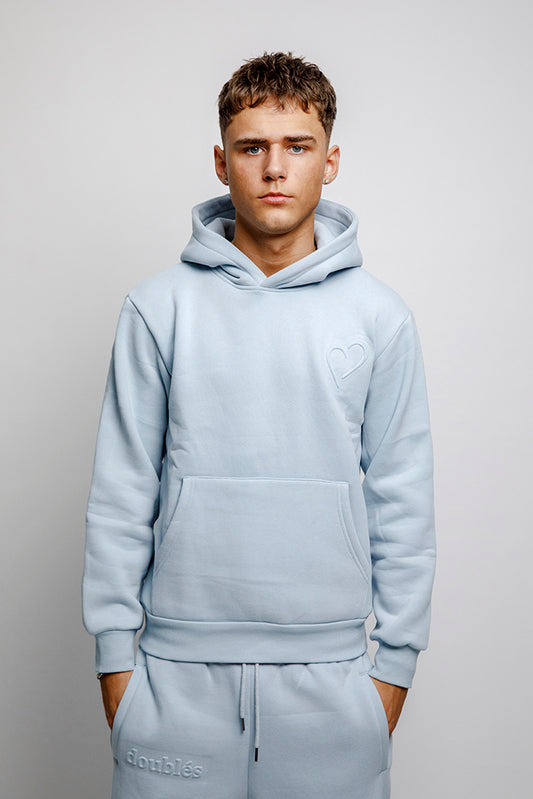 Embossed Hoodie - Light Blue